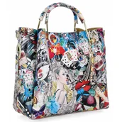 Torebki damskie - Włoska Torebka Skórzana Modny Kuferek z Kosmetyczką 5702-1 Multikolor/Ciemno Beżowa - miniaturka - grafika 1