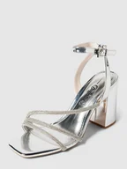 Sandały damskie - Sandały z obszyciem kamieniami stras model ‘CHARLOTTE’ - miniaturka - grafika 1