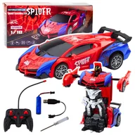 Roboty dla dzieci - Samochód Robot Spider Pająk Zdalnie Sterowany 2w1 Światła Dźwięki LEAN Toys - miniaturka - grafika 1