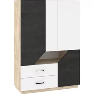 Szafy - Szafa 133 4D2S PAX-23 Pax MebloCross Dąb Endgrain / Biały / Beton Szary - miniaturka - grafika 1