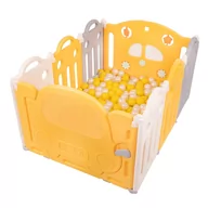 Maty edukacyjne - Selonis Kojec plastikowy KS-200X z piłeczkami biało-żółty: żółty-perła 120x80x60/200piłek - miniaturka - grafika 1