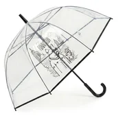 Parasole - DUŻY PARASOL PRZEZROCZYSTY SKŁADANY AUTOMAT PARASOLKA DAMSKI MĘSKI - miniaturka - grafika 1