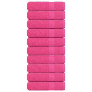 vidaXL Ręczniki kąpielowe, 10 szt, różowe, 100x150 cm, bawełna 100% - Ręczniki - miniaturka - grafika 1