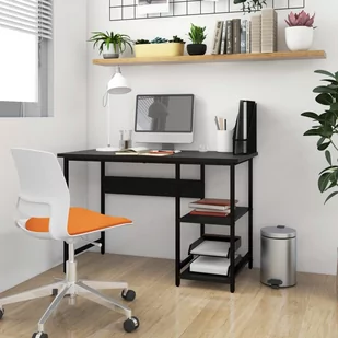 vidaXL Biurko komputerowe, czarne, 105x55x72 cm, MDF i metal - Biurka - miniaturka - grafika 2
