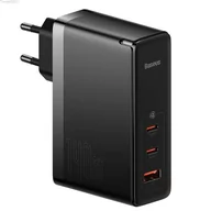 Ładowarki do telefonów - Baseus Ładowarka sieciowa GaN5 Pro 2xUSB-C + USB, 140W (czarna) - miniaturka - grafika 1