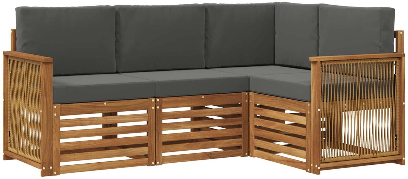 vidaXL Zestawy sof z poduszką 4 pcs Lite Drewno Akacji