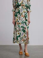 Spódnice - BGN Spódnica w kolorze biało-zielonym - miniaturka - grafika 1