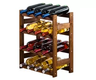 Pozostałe akcesoria barmańskie - Drewniany regał na wino RW-1 16 butelek Brązowy / Wamar-Sosenka - miniaturka - grafika 1