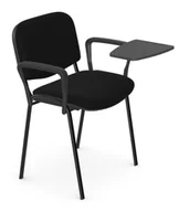 Fotele i krzesła biurowe - Krzesło konferencyjne stelaż czarny z pulpitem oraz podłokietnikami dla leworęcznych ISO Nowy Styl - miniaturka - grafika 1