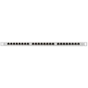 Lanberg Patch panel 24port 0.5U CAT.6 Ekranowany Szary PPS6-0024-S - Akcesoria do szaf serwerowych - miniaturka - grafika 1