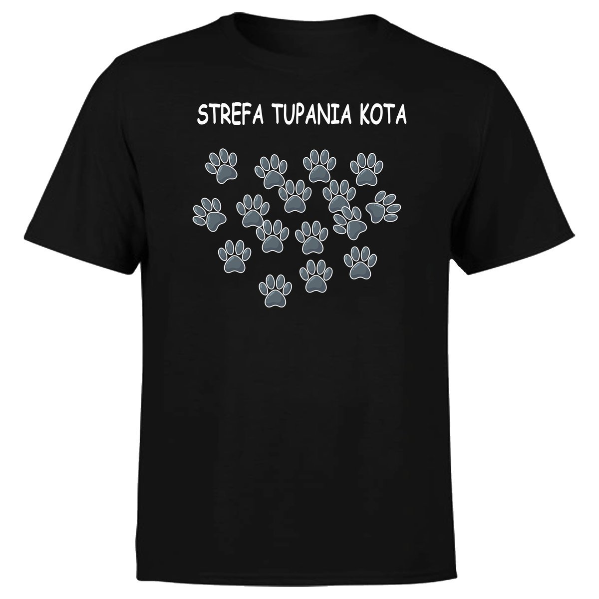 Koszulka Męska Z Nadrukiem Strefa Tupania Kota Zwierzak Kot Śmieszna 4Xl