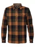 Koszulki męskie - Petrol Industries Men Shirt Long Sleeve Check Koszulka męska, migdałowy, 3XL - miniaturka - grafika 1
