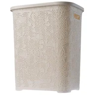 Kosze na bieliznę - Kosz z pokrywą na bieliznę i ubrania 55L Aglio, kremowy - miniaturka - grafika 1