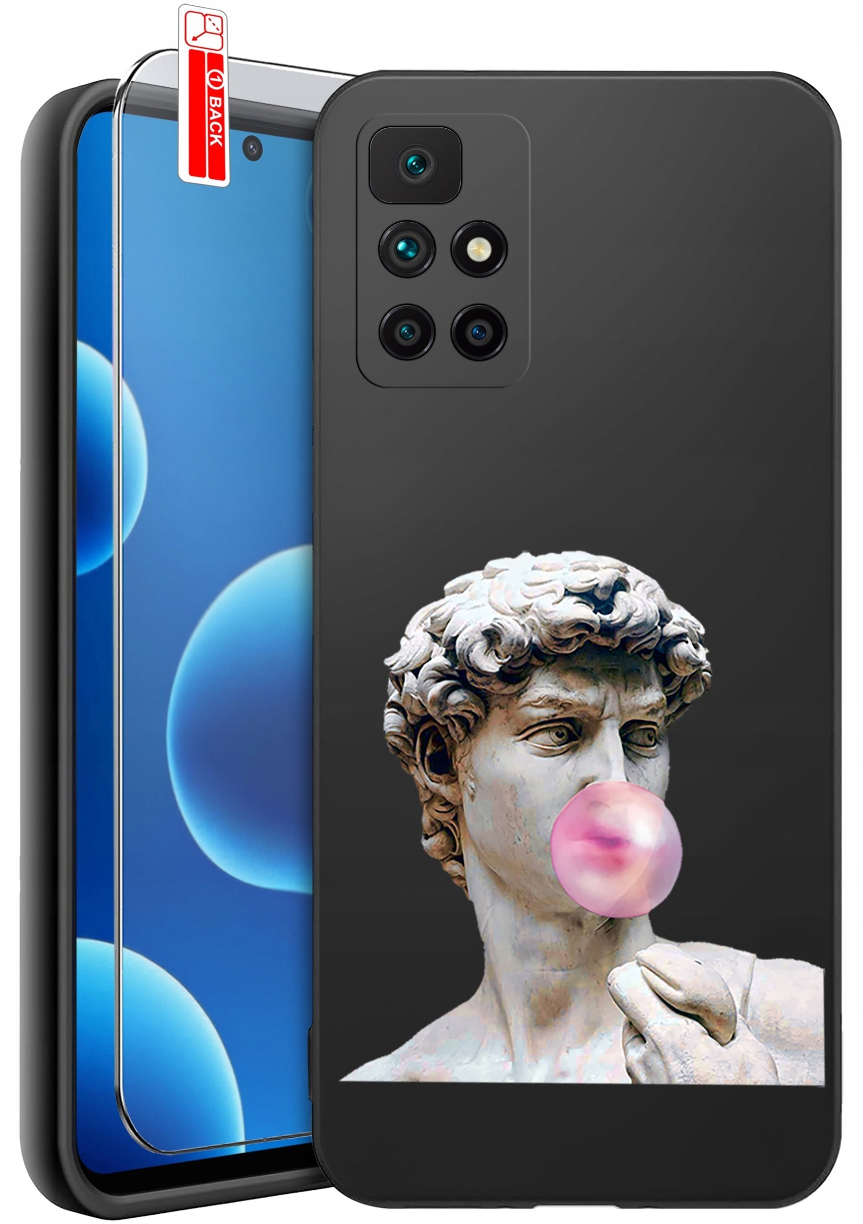 krainaGSM Etui Do Xiaomi Redmi 10 Wzory Silikonowe Matt Case + Szkło 9H
