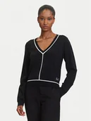 Swetry damskie - KARL LAGERFELD Sweter A3W18023 Czarny Regular Fit - miniaturka - grafika 1