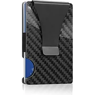 Portfele - Allinside Portfel na Karty Kredytowe z Włókna Węglowego z Metalowym Klipsem na Pieniądze, Smukły Portfel na Karty Blokujący RFID dla Mężczyzn i Kobiet - miniaturka - grafika 1