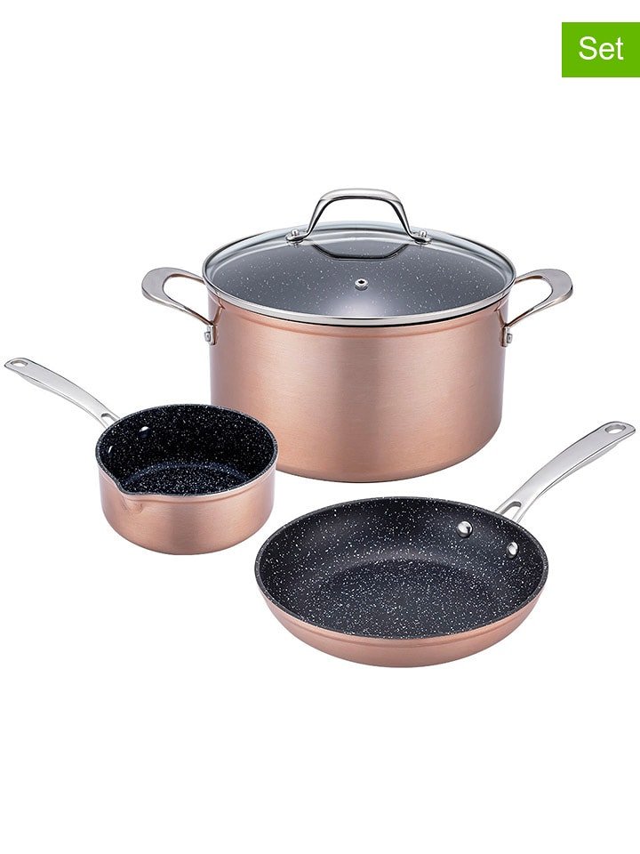 Laguiole 4-częściowy zestaw ''Cuivré Greblon'' w kolorze złotym