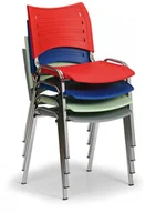 Krzesła - B2B Partner Plastikowe krzesła Smart - chromowane nogi, biały 150746 - miniaturka - grafika 1