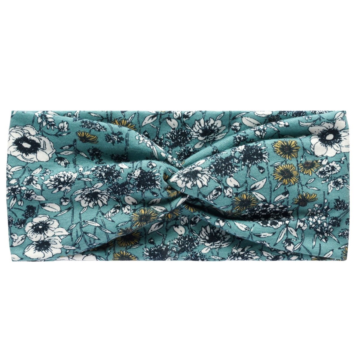 Opaska na Głowę Zielona Szeroka do Włosów Kwiaty Supeł Elastyczna i Wygodna