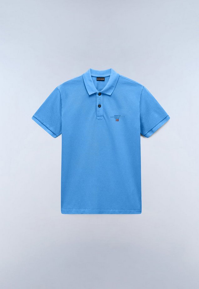 Koszulka polo męskie napapijri polo elbas in piqué azzurro altro