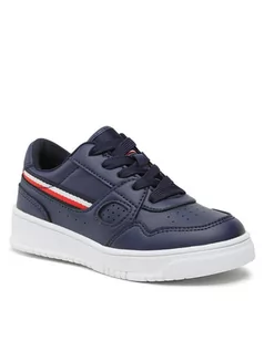 Buty dla chłopców - Tommy Hilfiger Sneakersy Stripes Low Cut Lace-Up Sneaker T3X9-32848-1355 M Granatowy - grafika 1