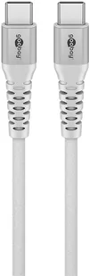 Kabel USB-C 2.0 Goobay SuperSoft TEXTIL biały 3m - Kable - miniaturka - grafika 1