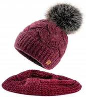 Czapki damskie - Damski Komplet Czapka i Komin Szalik Woolk Kama - miniaturka - grafika 1