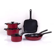 Zestawy garnków i patelni - Zestaw garnków i patelni z powłoką Qualum Basic Noel 9-elementowy AMBITION - miniaturka - grafika 1