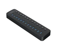 Huby USB - Orico CT2U3-13AB-EU-BK-BP 13x USB-A 5Gbps, Battery Charging 1.2, 60W  Czarny - miniaturka - grafika 1
