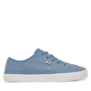 Sneakersy Tommy Hilfiger Washed Canvas Vulc Sneaker FW0FW08894 Niebieski - Sneakersy damskie - miniaturka - grafika 1