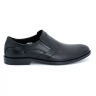 Półbuty męskie - Eleganckie buty męskie skóra 283LU czarne - Buty Olivier - miniaturka - grafika 1