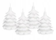 Świece - 4 x świeczki świąteczne choinka 10 cm biała - miniaturka - grafika 1