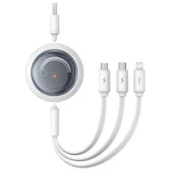 Kable USB - Kabel USB - Micro USB - Lightning -USB-C BASEUS Free2Draw 3w1 1.1m Biały - miniaturka - grafika 1