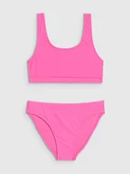 Stroje kąpielowe dla dziewczynek - 4F Kostium kąpielowy dwuczęściowy dziewczęcy - różowy 158/164 (12-14 lat) - miniaturka - grafika 1