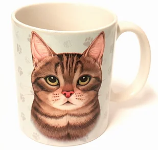 Kubek z kotem KOT SZARY gadżet kotem na prezent - Kubki - miniaturka - grafika 1