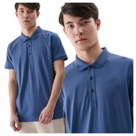 Koszulki męskie - Koszulka polo regular męska 4F 4FWMM00TPTSM367-32S Niebieski Roz. 2XL - miniaturka - grafika 1