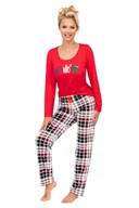 Piżamy damskie - Donna Piżama Ho Ho Long Red 44 Czerwony - miniaturka - grafika 1