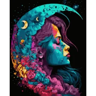 Twoje Hobby Malowanie po numerach czarne płótno - Księżycowa.. - Malowanie po numerach - miniaturka - grafika 1