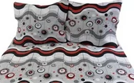Pościel - Karo Pościel z kory 140x200 014C Lizaki Szare Czerwone Czarne na guziki 100% bawełna - miniaturka - grafika 1