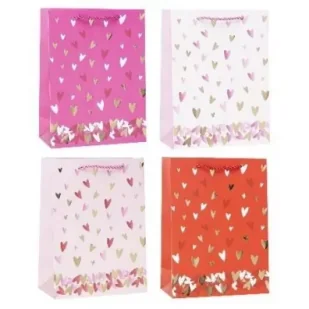 Torebka ozdobna 26x32x10 serce mix ROZETTE - Opakowania i torebki na prezenty - miniaturka - grafika 1