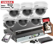 Zestawy do monitoringu - Monitoring biura 6 kamer Hikviision DS-2CD2143G2-I 4mpx Analityka Filtrowanie Acusense + Switch PoE - miniaturka - grafika 1