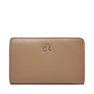 Portfele - Duży Portfel Damski Calvin Klein Ck Daily Medium Bifold_Pbl K60K613075 Beżowy - miniaturka - grafika 1