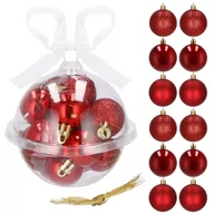 Bombki - Springos Bombki choinkowe 12 szt ozdoby świąteczne zestaw 3cm czerwony UNIWERSALNY 30131-uniw - miniaturka - grafika 1