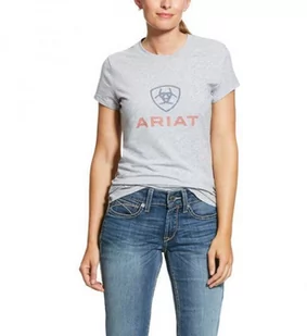 ARIAT Koszulka damska HD LOGO SS20 - heather grey - Koszulki jeździeckie - miniaturka - grafika 1