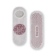 Skarpetki damskie - Stopki Frotte Abs Damskie Folk - Kwiat Łowicki - Jasnoszare Rozmiar 38-40 - miniaturka - grafika 1