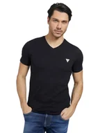 Koszulki męskie - Guess Męski Czarny T-Shirt Koszulka Krótki Rękaw Xl - miniaturka - grafika 1