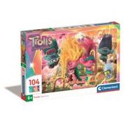 Puzzle - Puzzle 104 Super Kolor Trolls 3 Clementoni - miniaturka - grafika 1