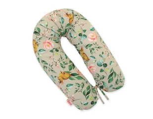 Poduszka ciążowa Longer dla kobiet w ciąży do spania - rabbit with flowers - Poduszki do karmienia - miniaturka - grafika 1