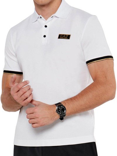 EA7 Emporio Armani koszulka polo męska biała Regular Fit, Rozmiar L