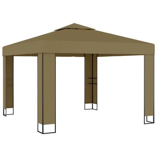 vidaXL Altana z podwójnym dachem, 3x3x2,7 m, taupe, 180 g/m - Altany ogrodowe - miniaturka - grafika 1